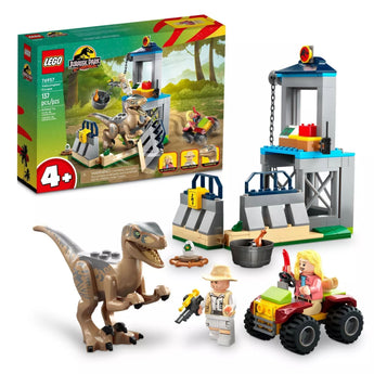 LEGO Jurassic Park 30th Anniversary Velociraptor Escape 137 piece building set 76957 for ages 4 plus