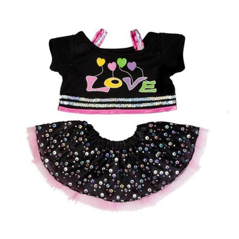 16" teddy bear clothes Love Summer dress top and skirt. Fits most 16 inch stuffed animal toys and teddy bears.