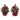 Mini 8 inch evergreen Christmas trees with red cardinals, plaid bows, and a red or natural burlap bases - Chivilla Bay holiday decor.