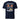 Navy blue t-shirt with humorous graphic and text on a white background