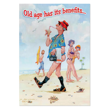 Old age has its benefits funny birthday card
