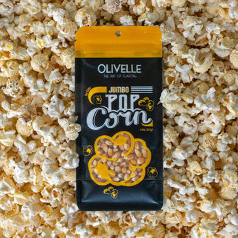 Olivelle Jumbo Popcorn - large mushroom-shaped popcorn kernels for extra seasoning and crunch. Perfect for snacks and parties, available at Chivilla Bay.