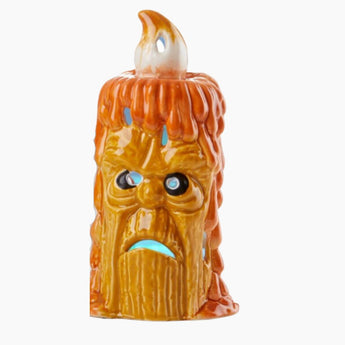 Ceramic LED Light up Orange Monster Candle