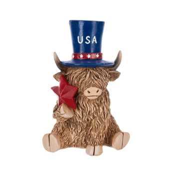 Fourth of July cow figurine farmhouse style
