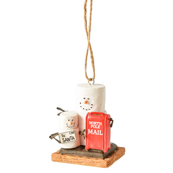 Smores Marshmallows Letters to Santa Hanging Christmas Ornament