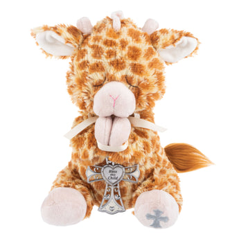 Serenity Bless This Child 11" brown plush giraffe with removable crib cross by Ganz.