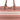 Patterned bag with brown straps on a white background