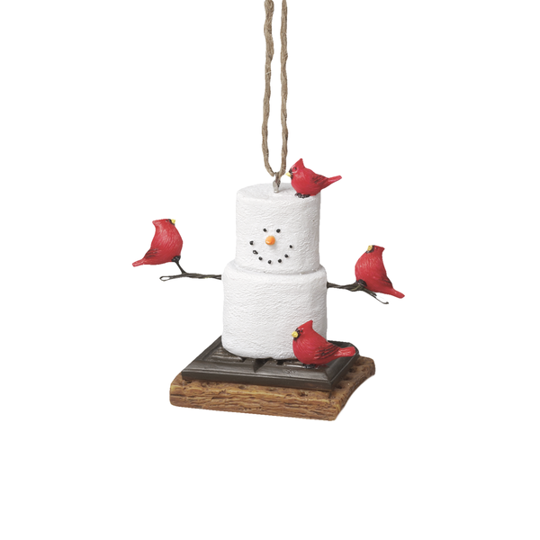 Smores with Red Cardinals Hanging Ornament