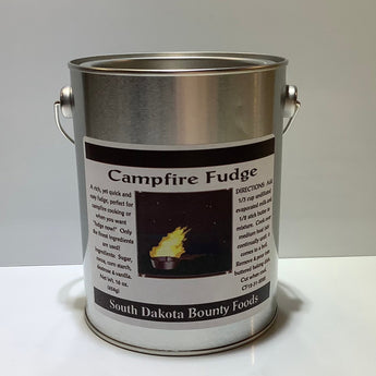 South Dakota Bounty Campfire Fudge Mix in a large pail