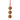 Three basketball-shaped ornaments with a red string against a white background