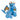 Blue plush dragon toy with gold wings and horns on a white background