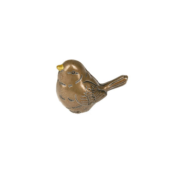 Small brown worry bird charm with inspirational poem card to ease worries and offer comfort