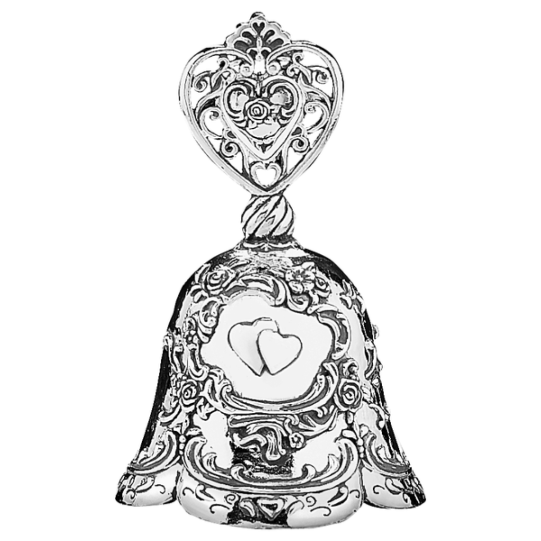 Silver Plated Make-up Bell for the wedding couple. An old irish tradition is to ring the bell to end the lover's quarrel. Seal it with a kiss for a long and happy marriage.