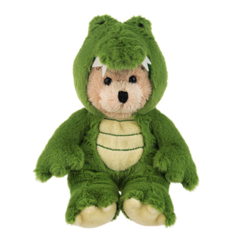 Ganz Wee Bears Alligator Plush 6 inch stuffed teddy bear wearing a soft green alligator costume.