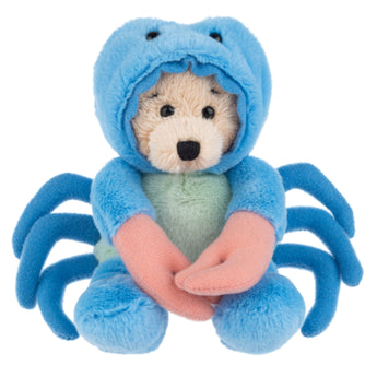Ganz Wee Bears Blue Crab Plush 6 inch stuffed teddy bear wearing a soft blue crab costume with plush claws.