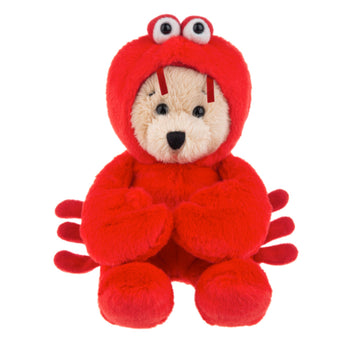 Ganz Wee Bears Red Lobster Plush 6 inch stuffed teddy bear wearing a soft red lobster costume with plush claws and black eyes.