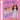 Set of dolls with increasing height on a pink background with text 'Little by little she really grows up'.