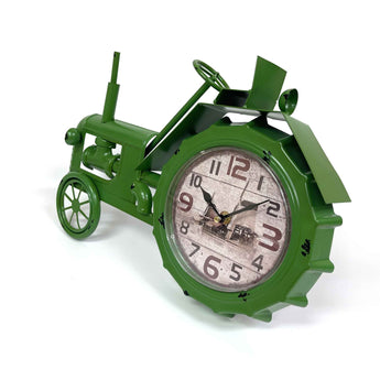 Vintage green tractor table clock farmhouse decor