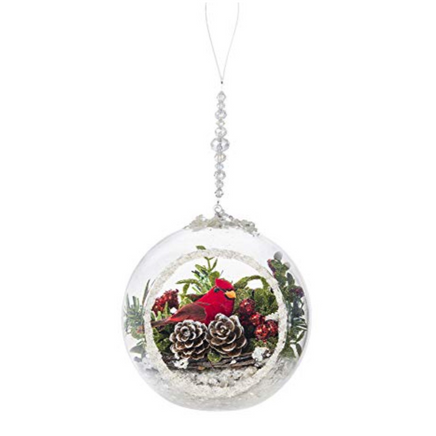 Ganz Christmas Cardinal Terrarium hanging ornament