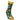 Green and Yellow Crew Sock with just say no to bullshit sentiment, featuring white and black long-horned cow and daisy design