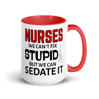 funny nurse mug red handle sarcastic quote