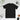 Black t-shirt on a light gray surface with a camera, phone, and glasses around it.