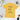 Yellow t-shirt with humorous dad bod graphic and text on a light gray background