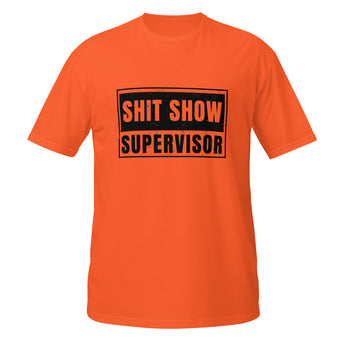 Funny work humor t-shirt in orange