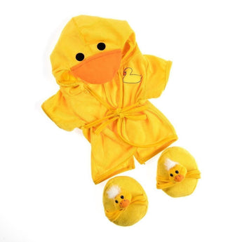 Duck Robe with duckies slippers outfit for 16" plush stuffed animal bears bunnies, elephants and more