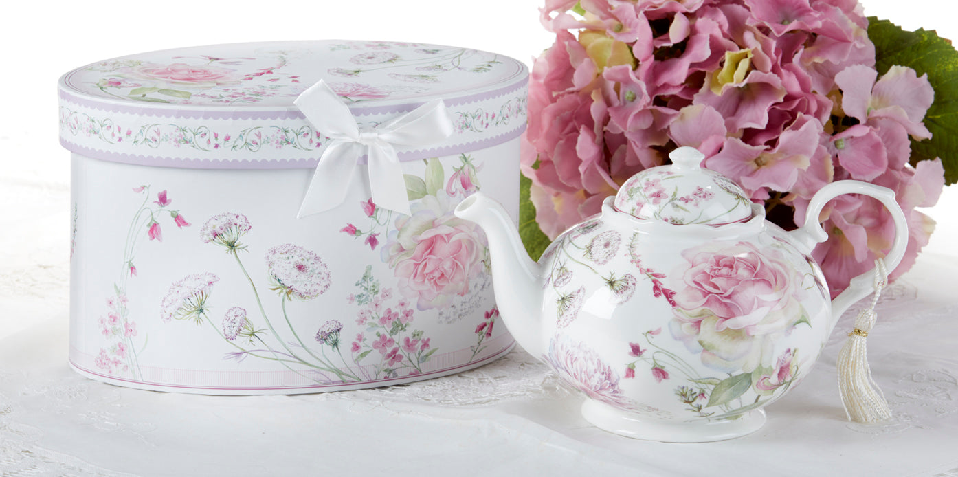 Porcelain Tea Pot, Moon Rose