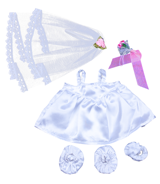 FFCC Clothes - Bride dress w/veil and bouquet