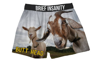 Funny goat boxer shorts with Butt Head text
