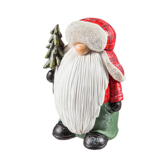 Lumberjack gnome garden statue winter decor