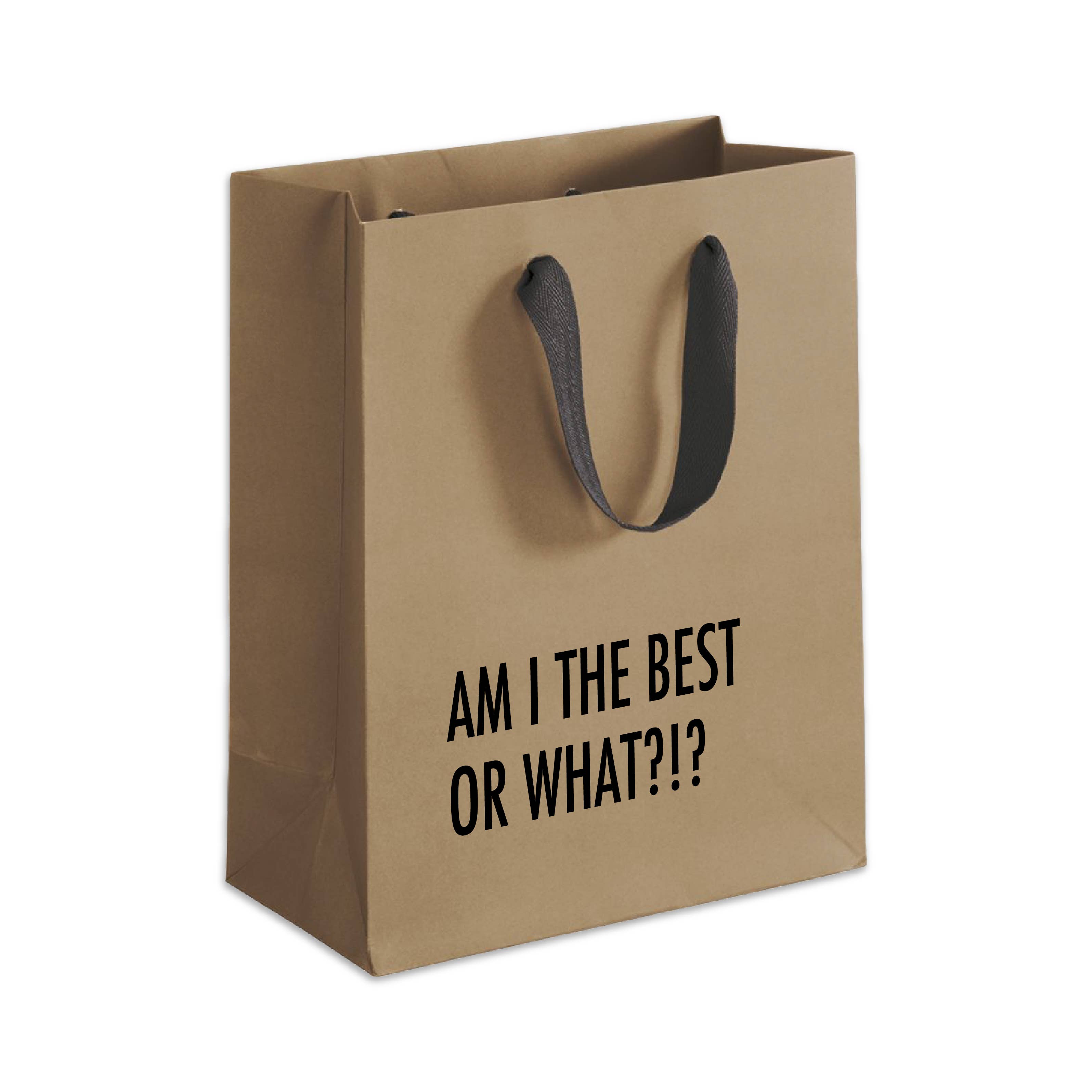 Gift Bag: Am I The Best 10" Brown Bag