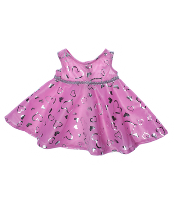 Teddy Bear clothes Pink and silver dress for 16" stuffed plush animals