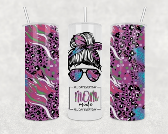 Mom mode all day everyday 20 oz stainless steel skinny tumbler