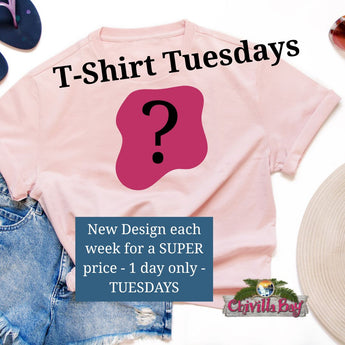 Tshirt Tuesdays collection features a new graphic tshirt each week at a special price on Tuesdays.