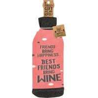 Friends Bring Happiness Wine Bottle Sock