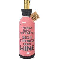 Friends Bring Happiness Wine Bottle Sock