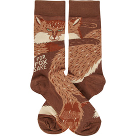 For Fox Sake Funny Cotton Woven Socks 