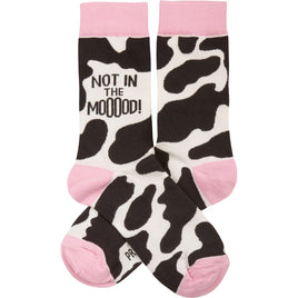 Not in the moood! Funny Cow Print Crew Socks.