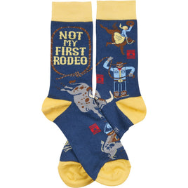 Not my First Rodeo Woven Cotton Crew Socks.