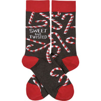 Sweet but twisted fun Christmas Candy Cane Socks