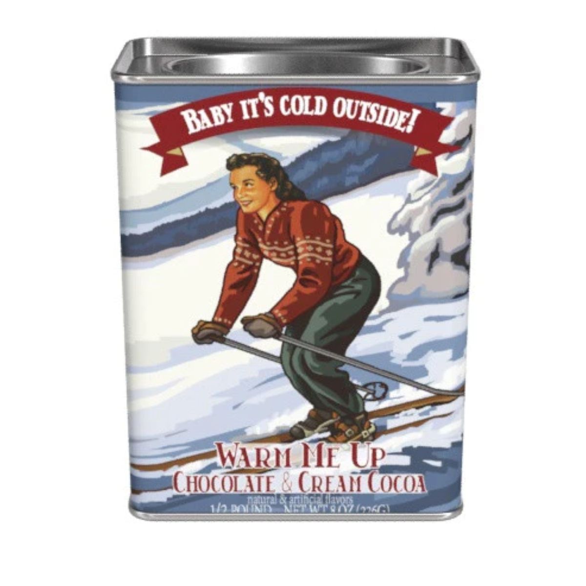 Baby Its Cold Outside Chocolate and Cream Cocoa Mix in 8 oz nostalic tin
