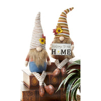 Fall Fabric Gnomes with dangly fabric legs for shelf decor