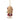 A hanging Christmas ornament shaped like a child from behind, with long blonde hair, a dark red dress, white shoes, and a gold hanging string on a plain white background.