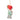 Christmas ornament of a child wearing a red Santa hat on a white background