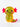 A cute, cartoon-style axolotl-shaped toy or figurine made of translucent yellow and green glitter plastic with bright pink accents on its ears, cheeks, and tail, set against a plain white background.