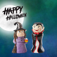 Halloween Marshmallows Figurine. Witch or Dracula