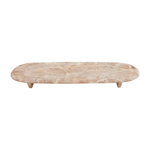 Tan marble riser board with footed base